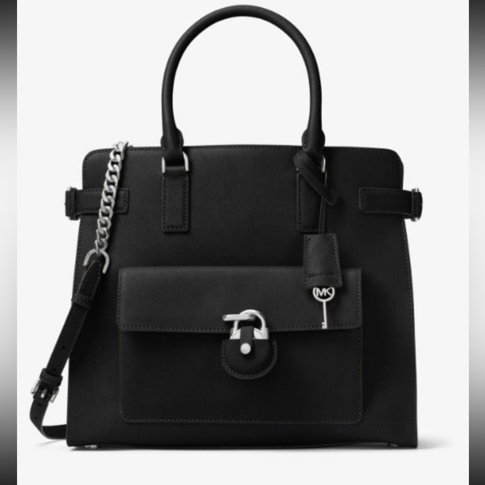 *NWT* Michael Kors Black Leather Emma Bag - Picture 3 of 16